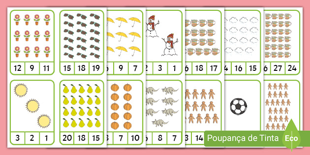 Jogo Educativo de Matemática Dominó de Quantidade e Números