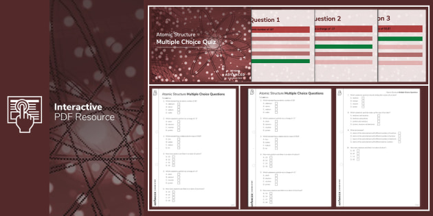 Chemistry Atomic Structure Quizzes | twinkl.ca