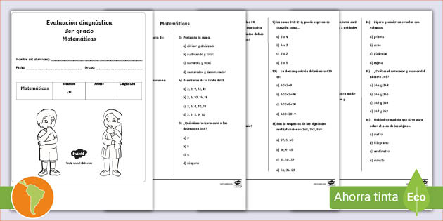 Diagnóstico de Matemática 3ano online exercise for