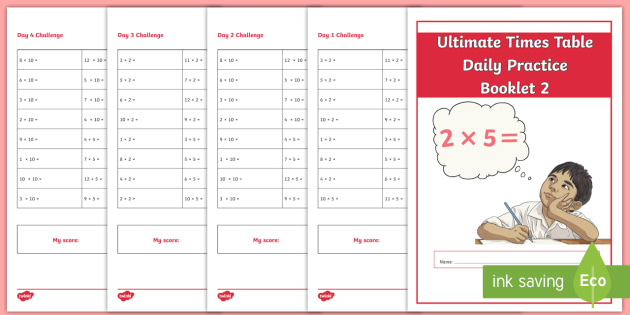 Ultimate Times Table Daily Practice Booklet 2 (Outcome 5)