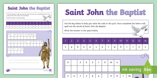 KS2 St. John The Baptist Activity (teacher Made)