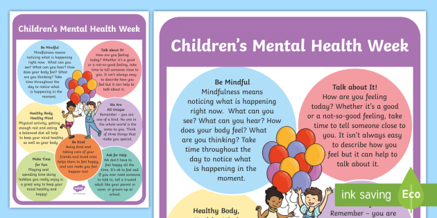 Mental Wellbeing Poster Children s Mental Health Week