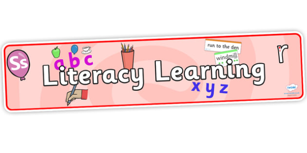 Free Literacy Learning Display Banner Literacy Banner