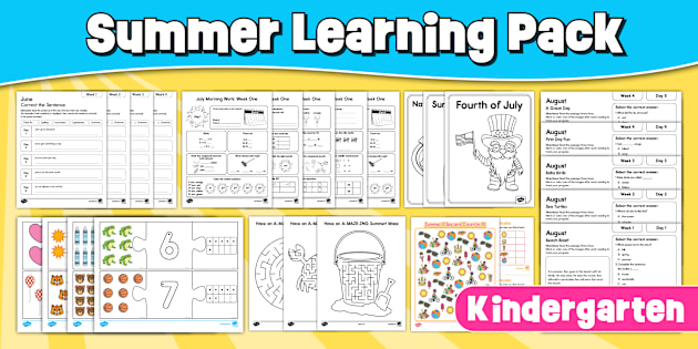 Kindergarten Summer Learning Pack | Review, Prep & Fun