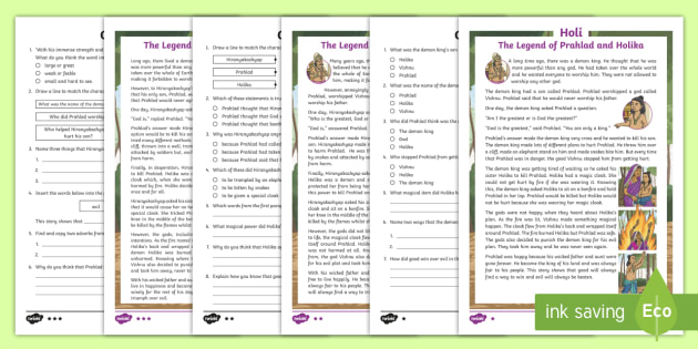 LKS2 Holi Differentiated Reading Comprehension Activity