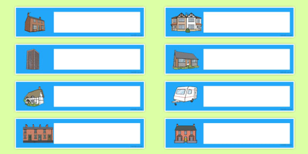 Houses and Homes Editable Gratnells Tray Labels