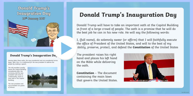 Donald Trump's Inauguration Day Information PowerPoint