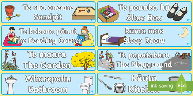 Learning Areas Display Banner Te Reo Maori/English