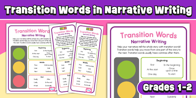Transition Words for Narrative Writing Chart | Twinkl USA