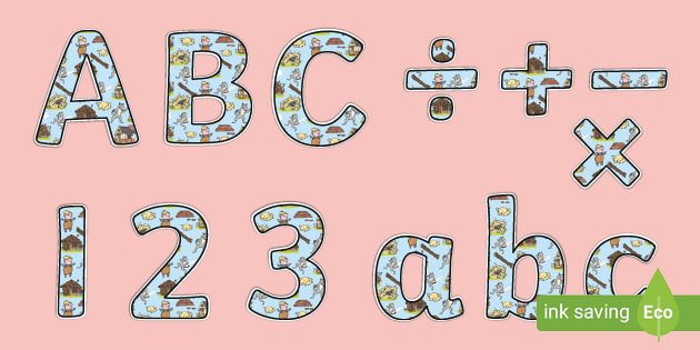 The Three Little Pigs Small Lowercase Display Lettering - letters