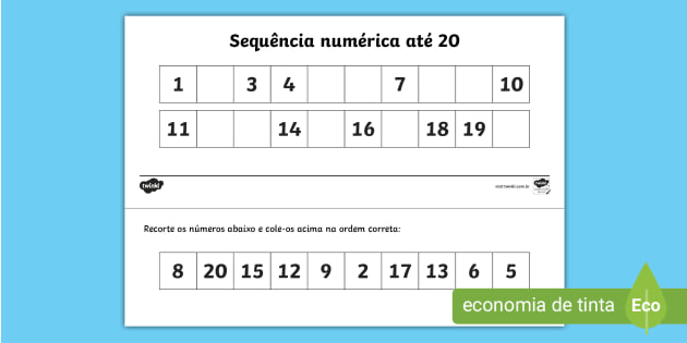 Atividade de Sequência Numérica para o 2º Ano – Twinkl