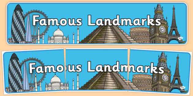 Famous Landmarks Banner World Wide Places Teacher Made