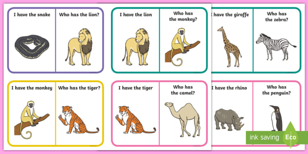 Zoo Animal Vocabulary Loop Cards (teacher made) - Twinkl