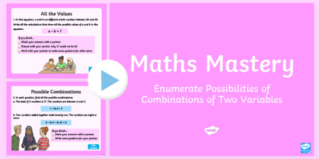 Year 6 Algebra Enumerate Possibilities Maths Mastery Activities Powerpoint 3161