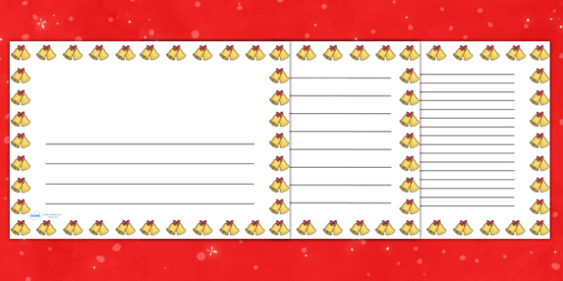 Christmas Bells Page Borders Christmas Writing Paper
