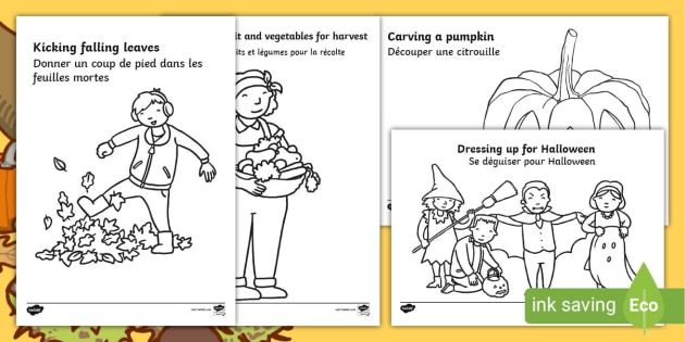 French halloween colouring pages