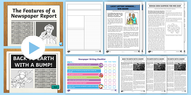 Features Of A Newspaper Activity Pack Newspaper Report