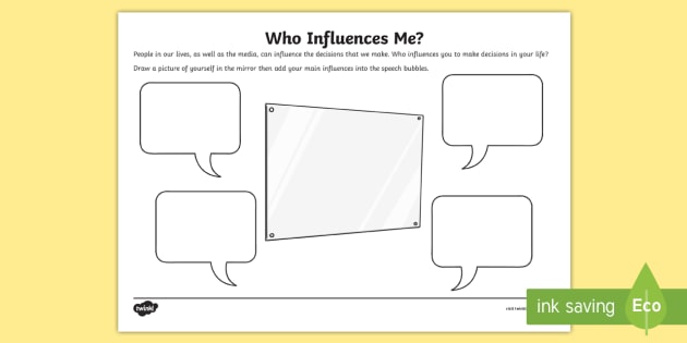 CfE (Second) Who Influences Me? Worksheet / Worksheet