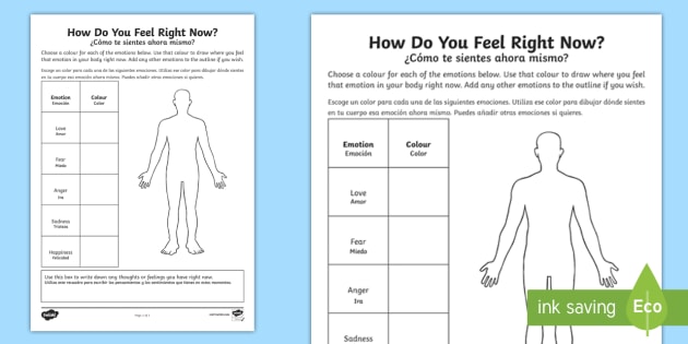 Mindful Me: How Do You Feel Right Now? Worksheet / Worksheet English ...