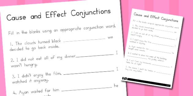 cause-and-effect-conjunctions-worksheet-teacher-made