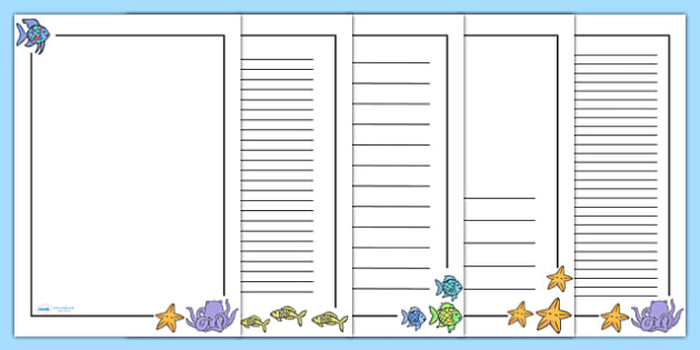 Page Borders to Support Teaching on The Rainbow Fish - The