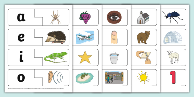 Puzzle de Emparejar: Las Vocales