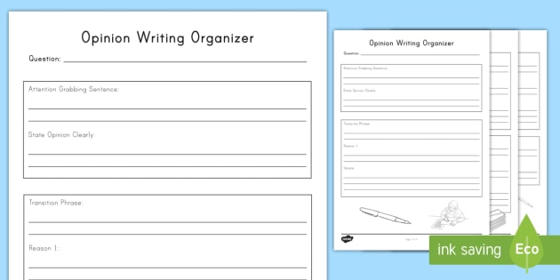 Opinion Writing for Kids - Graphic Organizer (Teacher-Made)