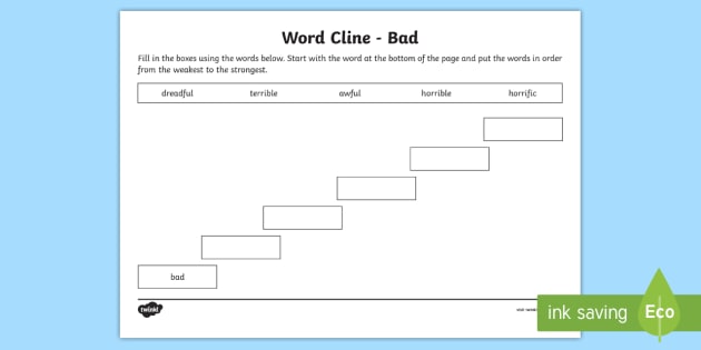 Word Cline Examples For Grade 2 Worksheets