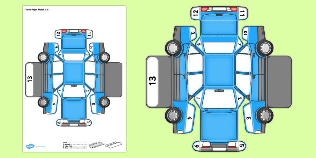 Transport Paper Model Car (teacher made)