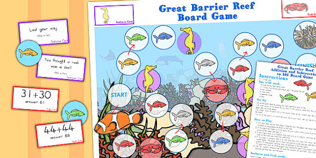 Great Barrier Reef Addition And Subtraction 100 Game Australia