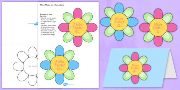 Mother S Day Flap Flower Card German Teacher Made