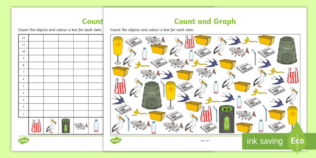 FREE! - Clean Up Australia Day Count and Graph Worksheet