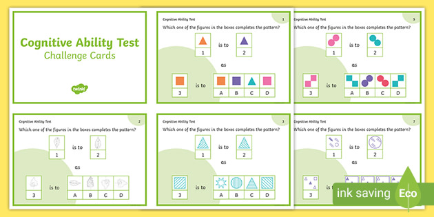 Cognitive Abilities Test Cat Non Verbal Reasoning Challenge Cards