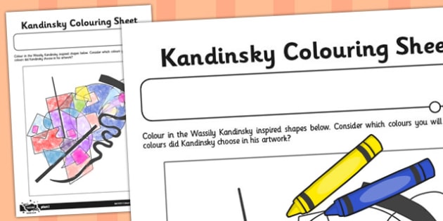 Wassily Kandinsky Colouring Sheet - wassily, kandinsky