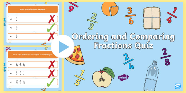 MINI QUIZ COMPARAÇÃO ENTRE FRAÇÕES #maths #matemática #math 