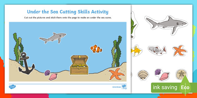 Download Under The Sea Cutting Skills Activity Teacher Made