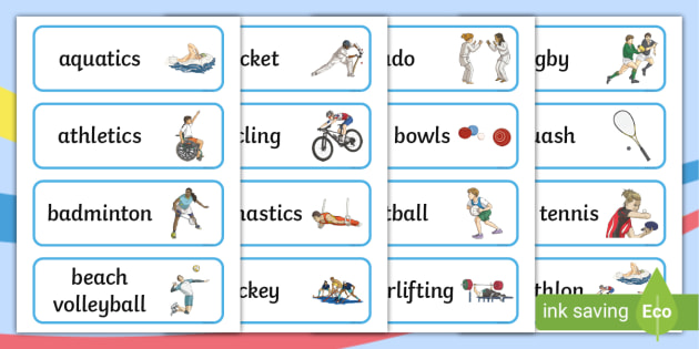 The Commonwealth Games Word Cards (teacher made)