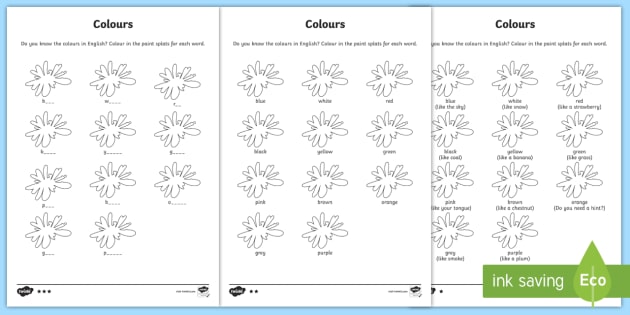 Colours Worksheet | Colour Recognition Activity