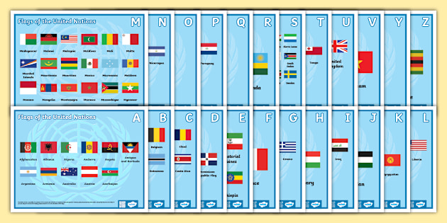 United Nations Flags with Names Grades Twinkl
