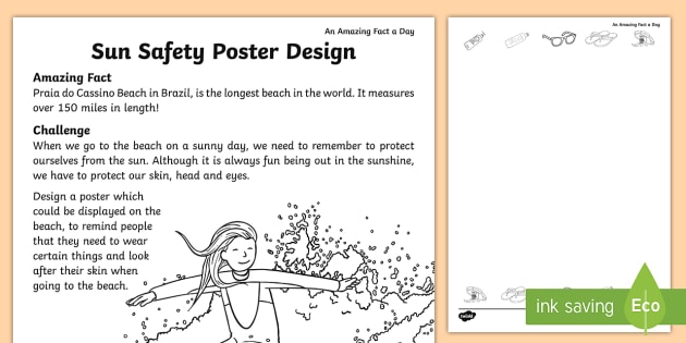 sun safety poster design worksheet sun safety poster