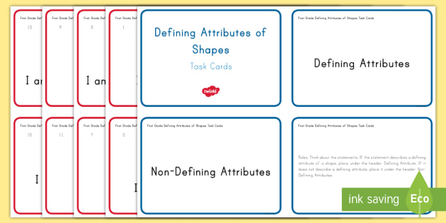 First Grade Defining Attributes Task Cards