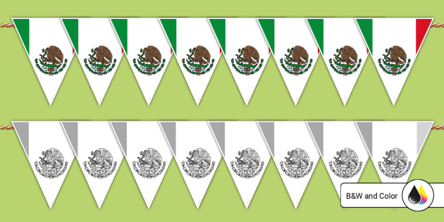 Mexico Flag Bunting (Teacher-Made) - Twinkl