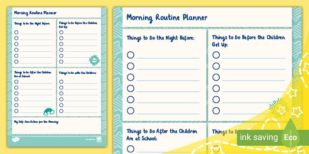 Daily Routine Chart For Adults