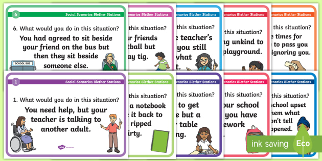 Social Scenarios Blether Stations teacher Made 