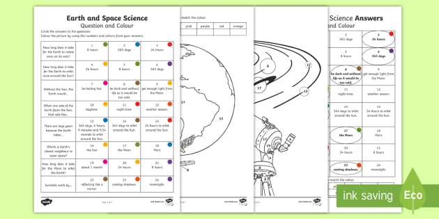 earth space science worksheets