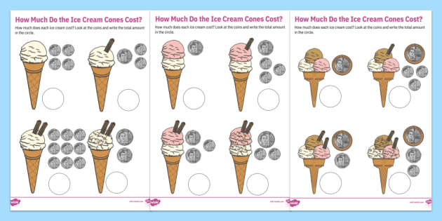 ice cream counting money worksheet philippine peso twinkl philippines