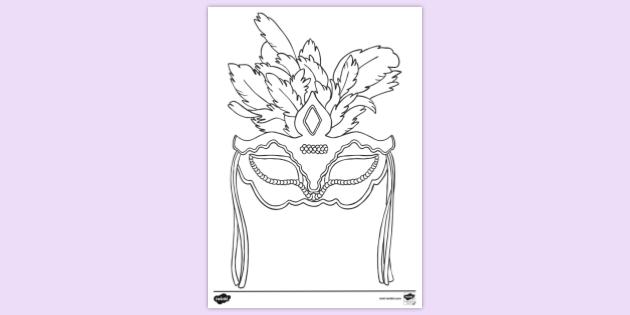 Free Mardi Gras Face Mask Colouring Sheet Colouring Sheets