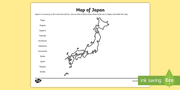 ks1 map of japan worksheet teacher made
