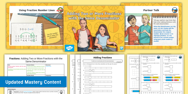 Adding Fractions Year 4 - Primary Maths | Twinkl