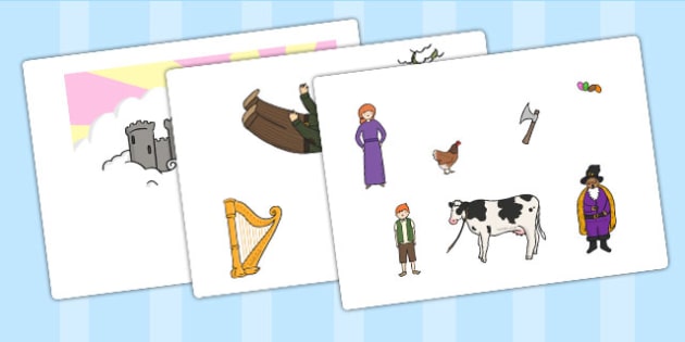 Jack And The Beanstalk Story Cut Outs Clip Art Display